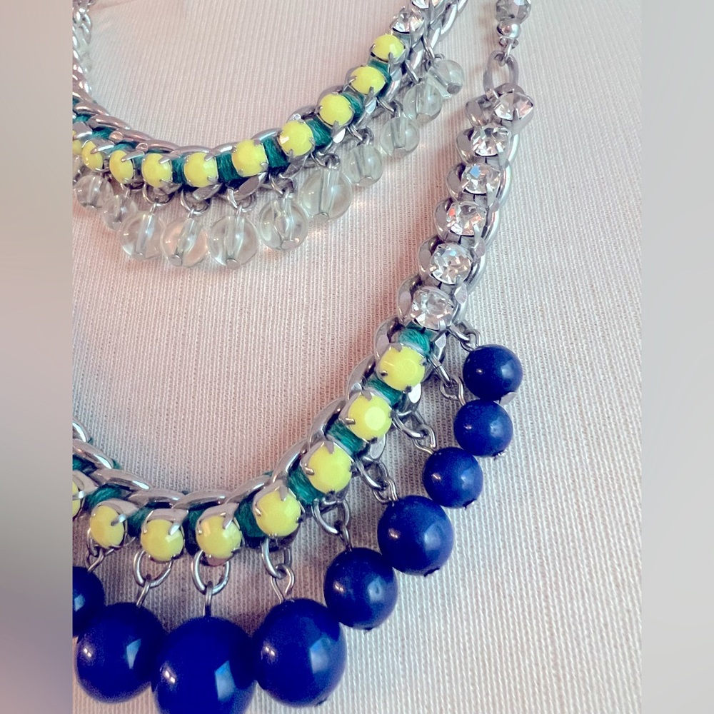 LOFT Blue Yellow Beads and Clear Crystals - Picture 5 of 6